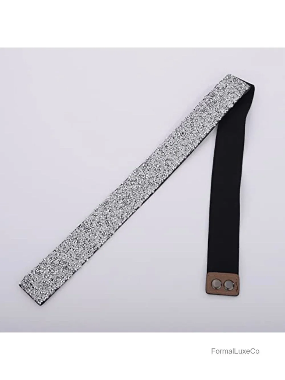 Rhinestone Pu Leather Stretchy Cinch Belt - Sparkly Crystal Waist Belt for